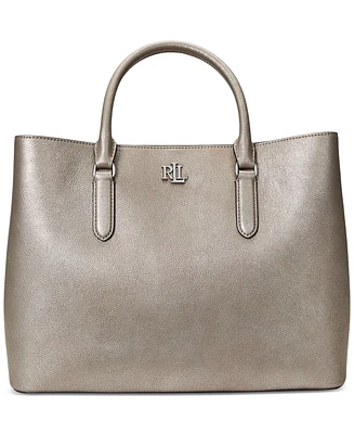 Lauren Ralph Lauren Metallic Leather Large Marcy Satchel