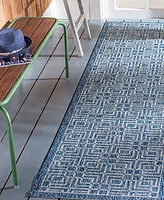 Safavieh Courtyard CY8467 Navy and Grey 2'3" x 8' Runner Outdoor Area Rug