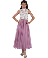 Speechless Big Girls Mock-Neck Tulle Maxi Dress