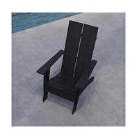 Piedmont Modern 2 Slat Back All-Weather Poly Resin Wood Adirondack Chair