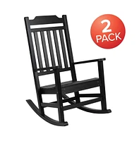 Merrick Lane Set Of 2 Hillford Poly Resin Indoor/Outdoor Rocking Chairs