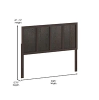 Merrick Lane Grady Queen Raised Panel Wooden Adjustable Headboard Only