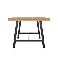 Zuli Solid Acacia Wood Dining Table With Metal Legs For Indoor And Outdoor Use