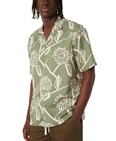 Frank And Oak Men's Short Sleeve Floral Print Button-Front Shirt