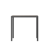 Fena 55" X 31.5" Outdoor Dining Table With Faux Teak Poly Slat Top And Metal Frame