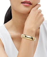 Polished Tube Hinge Wide Bangle Bracelet in 18k Gold-Plated Sterling Silver