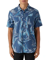 O'Neill Men's Trvlr Short Sleeve Printed Button-Front Performance Shirt