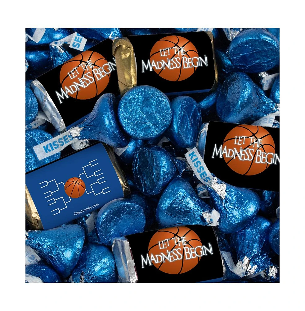 Just Candy 105 Pcs Basketball Party Candy Favors Chocolate Mix Let the Madness Begin (1.75 lbs, Approx. 105 Pcs) - Navy Blue