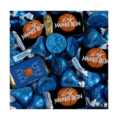 Just Candy 105 Pcs Basketball Party Candy Favors Chocolate Mix Let the Madness Begin (1.75 lbs, Approx. 105 Pcs) - Navy Blue