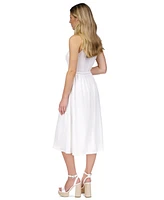 Michael Kors Women's Smocked Textured Sleeveless Midi Dress