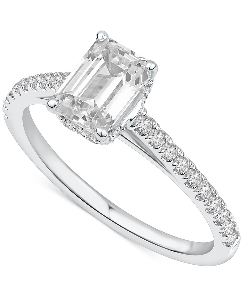 Gia Certified Diamond Emerald-Cut Engagement Ring (1-1/4 ct. t.w.) in 14k White Gold