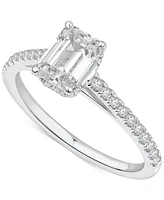 Gia Certified Diamond Emerald-Cut Engagement Ring (1-1/4 ct. t.w.) in 14k White Gold