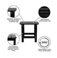 Wellington 3 Piece Patio Furniture Set Includes All-Weather Uv Treated Adirondack Rocking Chairs And Side Table