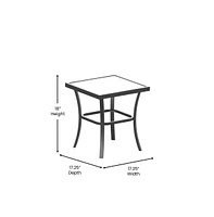 Brevyn 3 Piece Outdoor Bistro Set With Flex Comfort Rocking Chairs And Steel Framed Glass Top Table