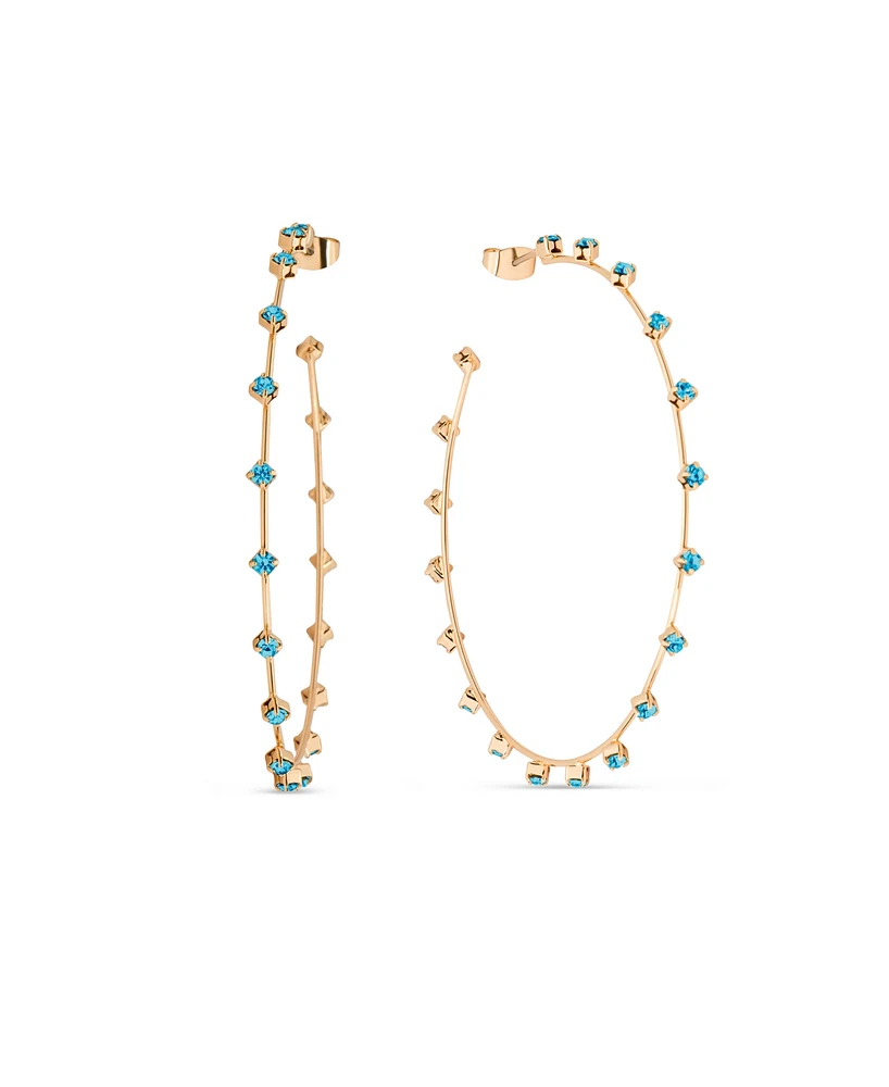 Ettika Simple Spark Crystal 18k Gold Plated Hoops