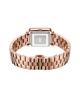 Jbw Women's Cristal Quartz 18K Rose Gold-Plated Stainless Steel Watch Set, 28mm
