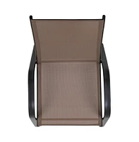 5 Pack. Outdoor Stack Chair With Flex Comfort Material And Metal Frame