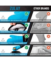 Zulay Kitchen Non Slip Grip Oven Mitts Heat Resistant - Long Protective Gloves