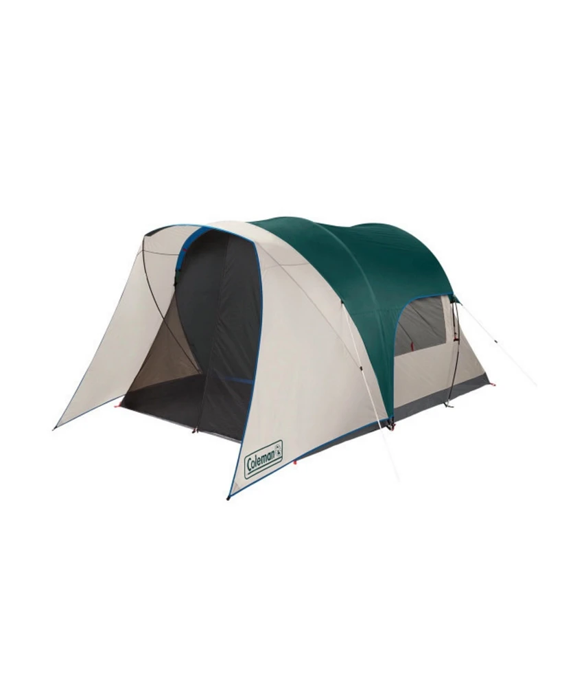 Coleman 4-Person Cabin Camping Tent with Screen Room, Evergreen