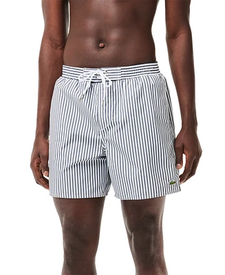 Lacoste Men's Yarn-Dyed Striped 6" Swim Trunks