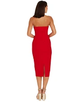 Dress the Population Women's Corset Strapless Midi Dress
