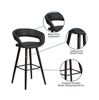 Plath Wood Ultramodern Bar Counter Stool With Upholstered Seat