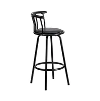 Crown Back Metal Barstool With Vinyl Swivel Seat