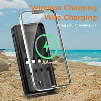 Alpha Digital Outdoor Power Bank- 10,000mAh with Solar Panel & Wireless Charging