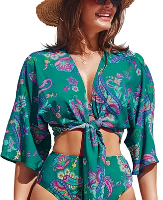 Cupshe Women's Boho Open Front Cover-Up Top