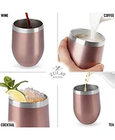 Zulay Kitchen 12oz Insulated Wine Tumbler With Lid