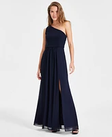 Adrianna Papell One-Shoulder Chiffon Gown