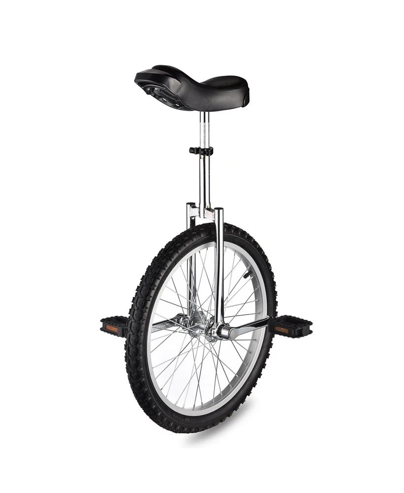 Yescom 20 In Wheel Outdoor Unicycle Leakproof Butyl Tire Circus Bike Balance Training for Adults Teenagers Kids, Silver