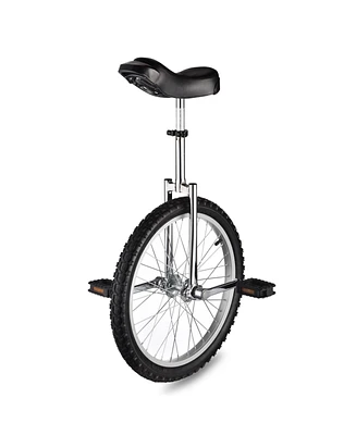 Yescom 20 In Wheel Outdoor Unicycle Leakproof Butyl Tire Circus Bike Balance Training for Adults Teenagers Kids, Silver