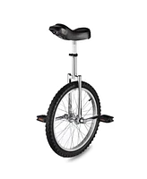 Yescom 20 In Wheel Outdoor Unicycle Leakproof Butyl Tire Circus Bike Balance Training for Adults Teenagers Kids, Silver