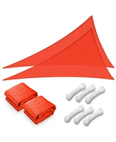 2 Pack Ft 97% Uv Block Triangle Sun Shade Sail Canopy Outdoor Pool Cover Net
