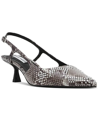 Steve Madden Women's Legaci Rhinestone Kitten-Heel Slingback Pumps