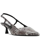 Steve Madden Women's Legaci Rhinestone Kitten-Heel Slingback Pumps