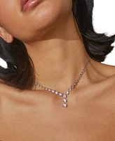 Eliot Danori Silver-Tone Cubic Zirconia Lariat Necklace, 16" + 2" extender, Created for Macy's