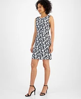 Connected Women's Printed Boat-Neck Sheath Dress