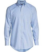 Lands' End Men's Big and Tall Traditional Fit Pattern No Iron Supima Pinpoint Buttondown Collar Dress Shirt