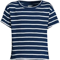 Lands' End Girls Short Sleeve Slub Crewneck Top