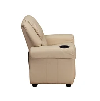 Contemporary Kids Recliner Chair With Cup Holder And Headrest