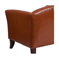 Leather soft Reception/Living Room Loveseat With Cherry Wood Feet