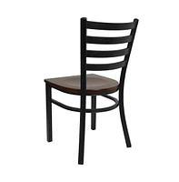 Emma+Oliver 2 Pack Ladder Back Metal Restaurant Chair