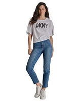 Dkny Jeans Women's Embellished Logo Short-Sleeve T-Shirt