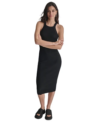 Dkny Jeans Women's Ribbed Knit Sleeveless Bodycon Dress