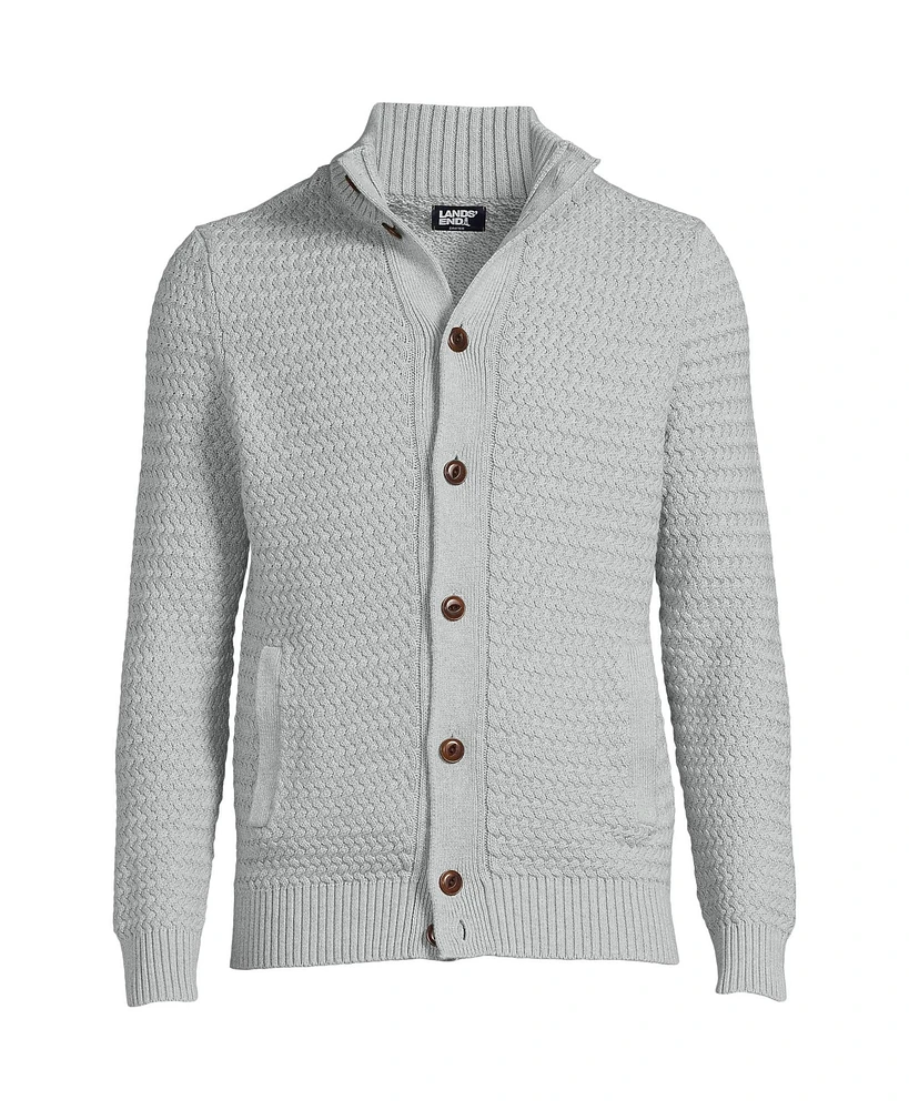 Lands' End Men's Long Sleeve Drifter Mock Neck Cardigan