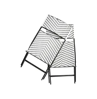 Ciel Set Of Two Folding Bistro Chairs Pe Rattan With Metal Frames For Indoor And Outdoor Use