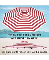 Ft Patio Umbrella Replacement Canopy Market Table Top Sunshade Cover Outdoor