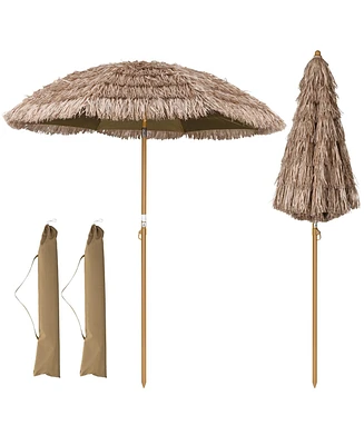 Yescom Thatched Tiki Umbrella Hawaiian Style Sun Shade UV30+ Protection 2 Packs